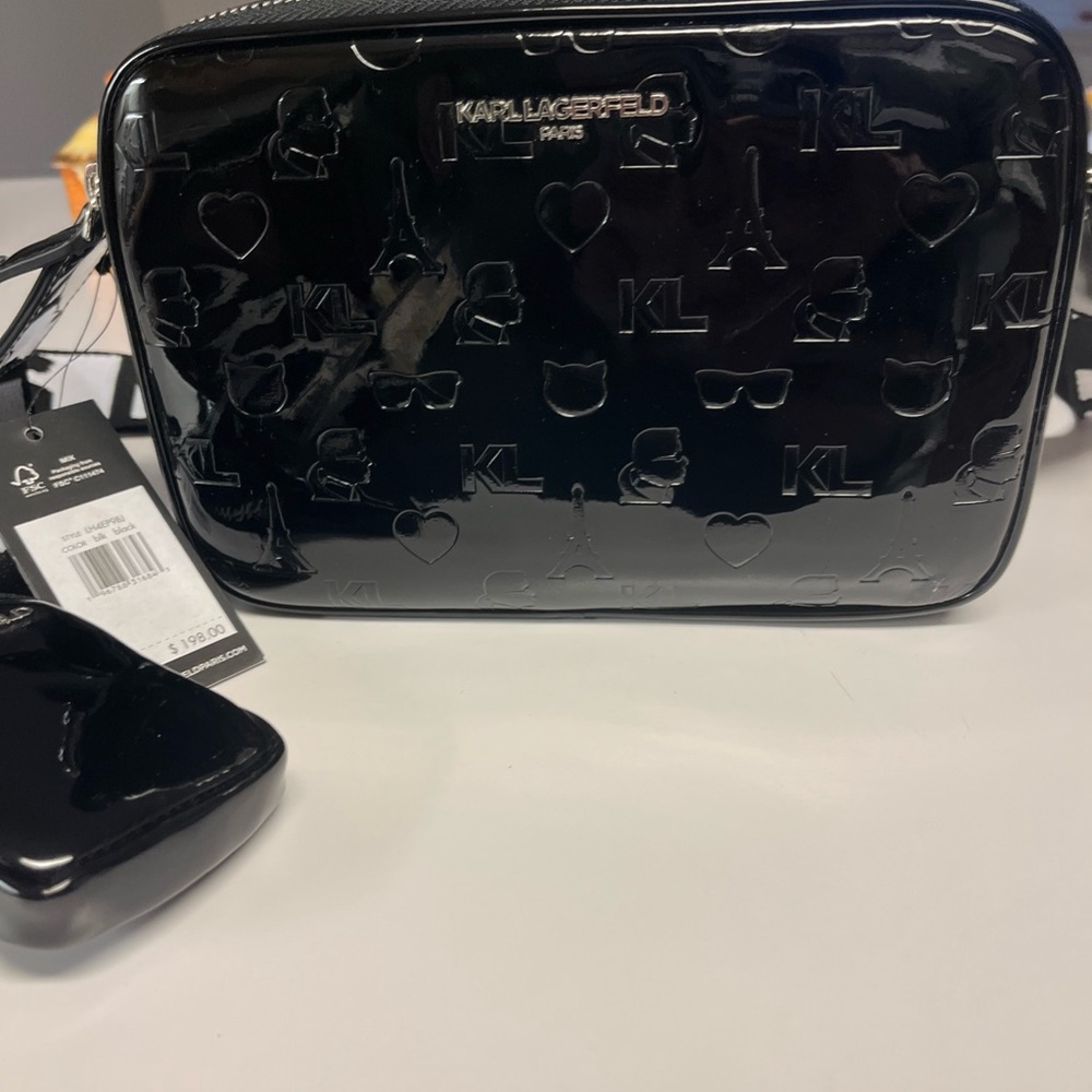 NWT Karl Lagerfeld Paris Maybelle Crossbody Camera Bag With Coin Purse Has COA - Picture 10 of 11